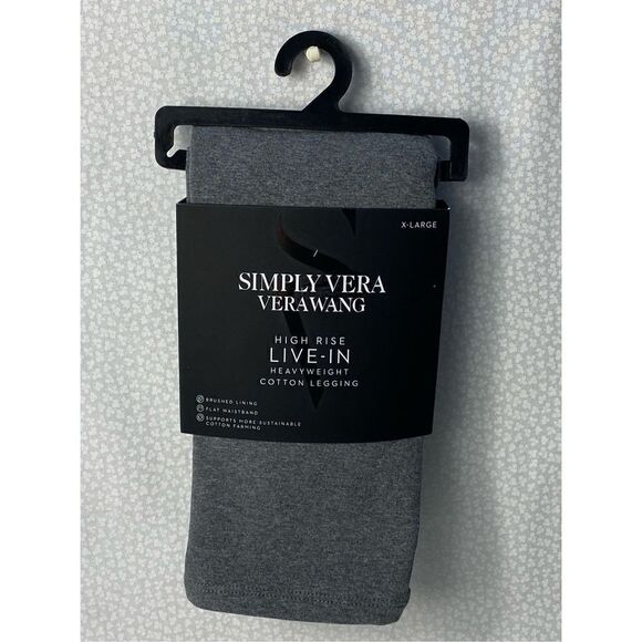 SIMPLY VERA VERA WANG XLarge Heather Gray Cozy Heavyweight Leggings - Picture 2 of 5